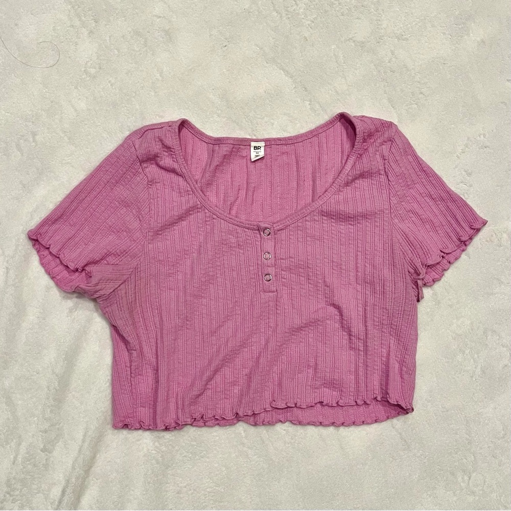 BP Henley Light Purple Crop Top Size M